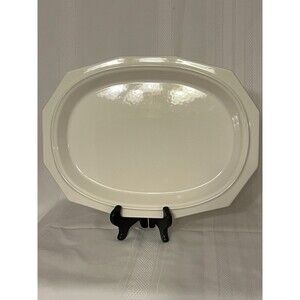 Vintage Pfaltzgraff Stoneware Heritage White 14" 12-sided Oval Serving Platter